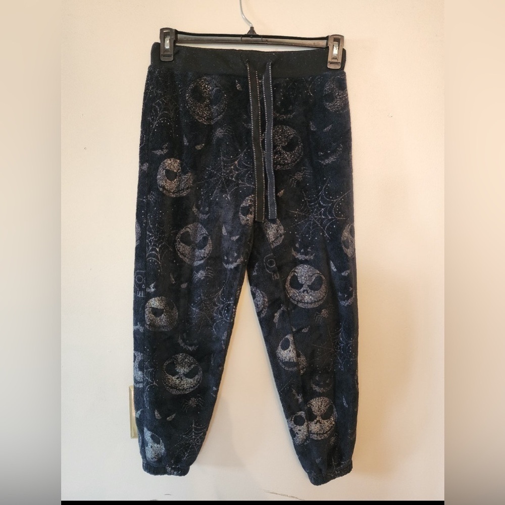 Nightmare Before Christmas Pajama Pants Women's small Black fleece